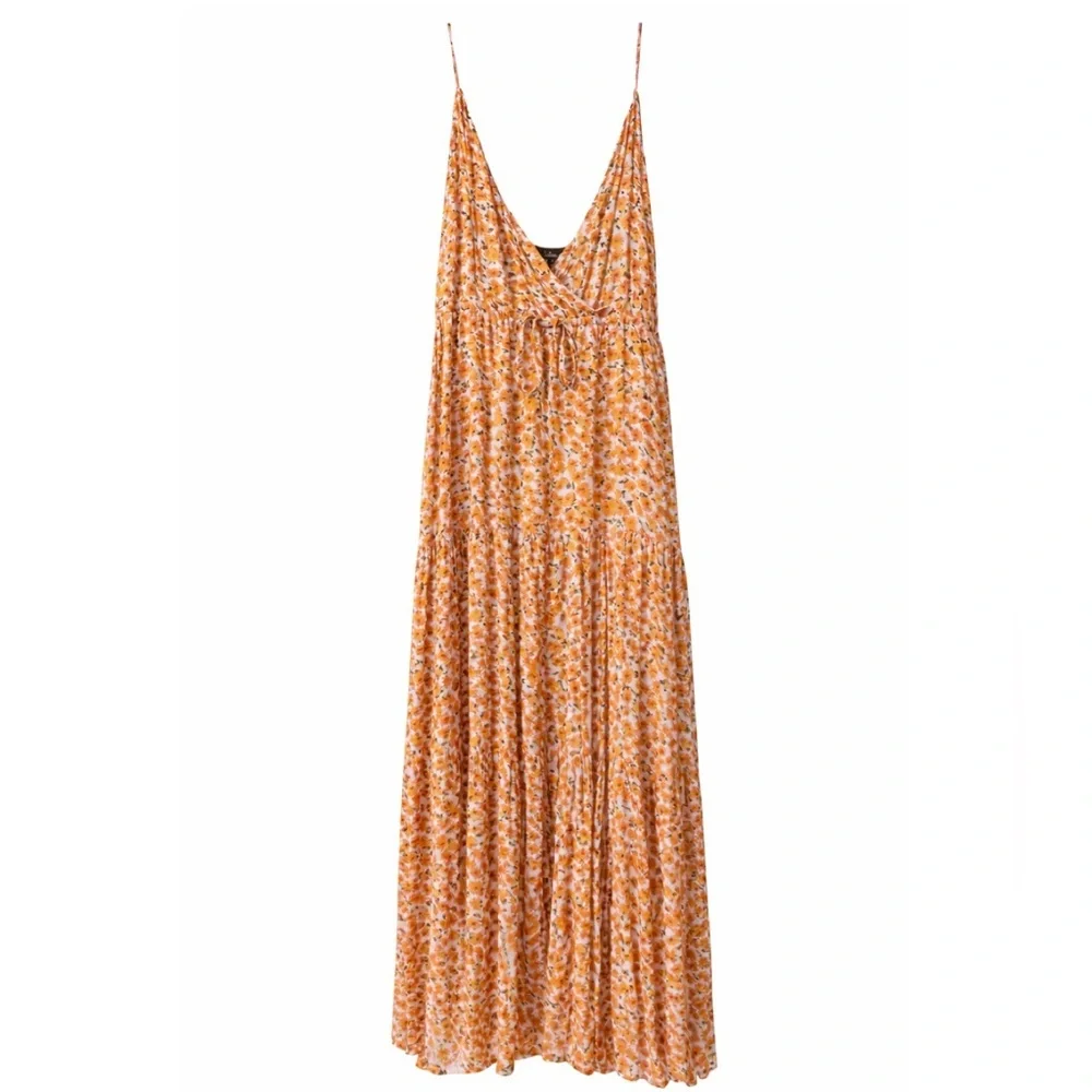 Lulus Forever Orange Floral Maxi Dress - Picture 2 of 4